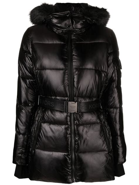 michael kors parka mit kapuze schwarz|MICHAEL Michael Kors HOODED JACKET .